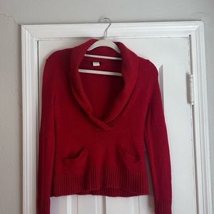 J Crew | Red V Neck Sweater